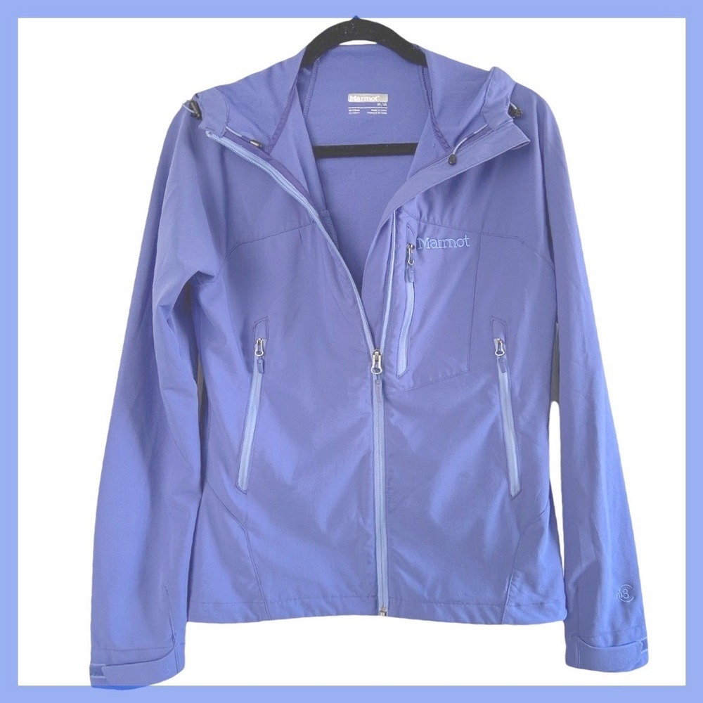 Marmot Women's Purple Softshell Hooded Jacket‎ M3 Windbreaker Lightweight